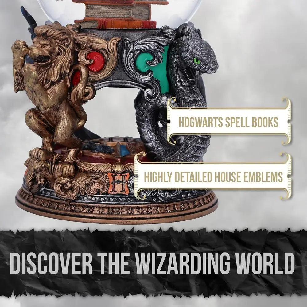 Officially Licensed Harry Potter Snow Globe with Hand-Painted Hedwig, Hogwarts Crests, Ideal Gift for Potter Fans